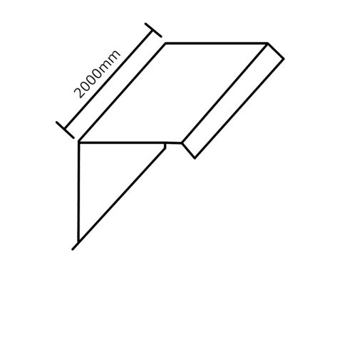 Britmet Pantile 2000 - Metal Barge Flashing - 2000mm