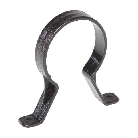 Aquaflow UPVC Cast Iron Effect Half Round Guttering - Downpipe Clip - Black (68mm) Aquaflow UPVC Cast Iron Effect Half Round Guttering - Downpipe Clip - Black (68mm)