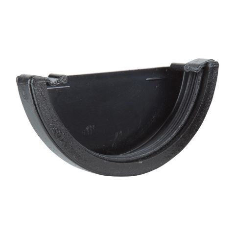 Aquaflow UPVC Cast Iron Effect Half Round Guttering External Stop End - Black (112mm x 51mm) Aquaflow UPVC Cast Iron Effect Half Round Guttering External Stop End - Black (112mm x 51mm)