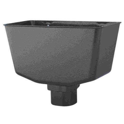Aquaflow UPVC Cast Iron Effect Guttering Decorative Hopper - Black (255mm x 137mm x 195mm)