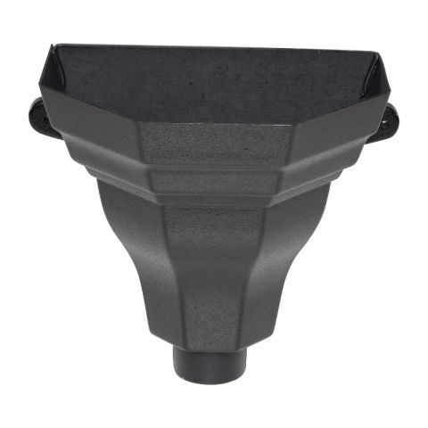 Aquaflow UPVC Cast Iron Effect Guttering Decorative Hopper - Black (255mm x 137mm x 195mm)