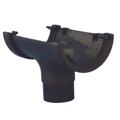 Aquaflow UPVC Cast Iron Effect Half Round Guttering Running Outlet - Black (112mm x 51mm) Aquaflow UPVC Cast Iron Effect Half Round Guttering Running Outlet - Black (112mm x 51mm)