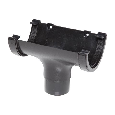 Aquaflow UPVC Cast Iron Effect Half Round Guttering Running Outlet - Black (112mm x 51mm) Aquaflow UPVC Cast Iron Effect Half Round Guttering Running Outlet - Black (112mm x 51mm)