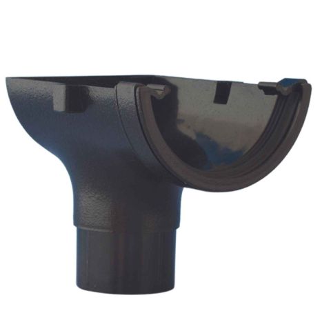 Aquaflow UPVC Cast Iron Effect Half Round Guttering Stop End Outlet - Black (112mm x 51mm) Aquaflow UPVC Cast Iron Effect Half Round Guttering Stop End Outlet - Black (112mm x 51mm)