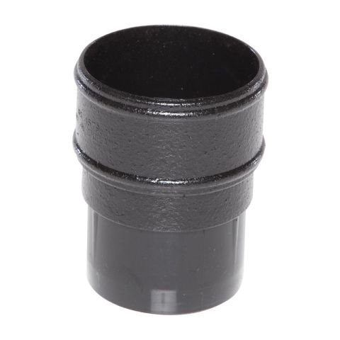 Aquaflow UPVC Cast Iron Effect Half Round Guttering Downpipe Socket - Black (68mm) Aquaflow UPVC Cast Iron Effect Half Round Guttering Downpipe Socket - Black (68mm)
