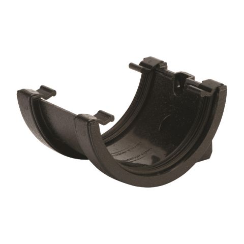 Aquaflow UPVC Cast Iron Effect Half Round Guttering Union Bracket - Black (112mm x 51mm) Aquaflow UPVC Cast Iron Effect Half Round Guttering Union Bracket - Black (112mm x 51mm)