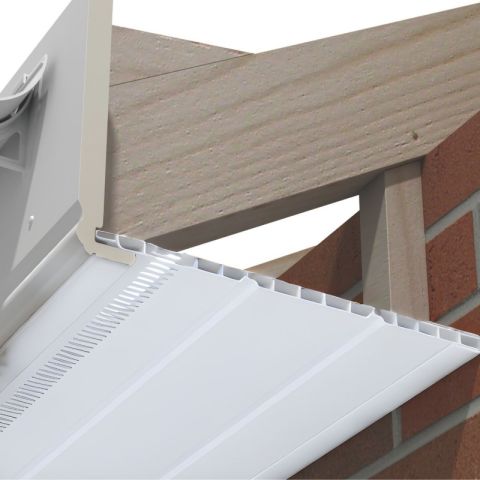 Recycled UPVC Hollow Soffit Board - Smooth White (5000mm x 100mm x 9mm) Recycled UPVC Hollow Soffit Board - Smooth White (5000mm x 100mm x 9mm)