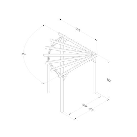 Forest Garden - Premium 90 Degree Radial Pergola