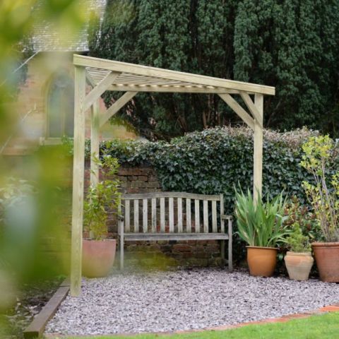 Forest Garden - Slatted Corner Pergola - 213cm x 294cm x 147cm