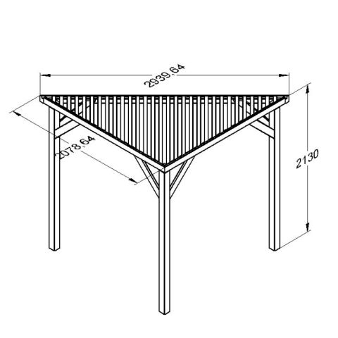 Forest Garden - Slatted Corner Pergola - 213cm x 294cm x 147cm
