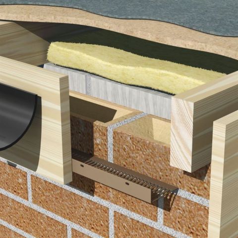 Manthorpe 25mm Flat Roof Soffit Vent - 28mm x 80mm x 3100mm - Brown (Pack of 10)