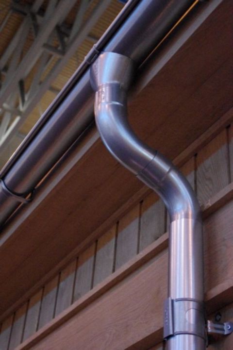 Lindab Steel Guttering - Downpipe Bend - Magestic Galvanised