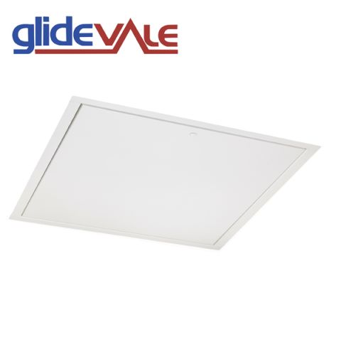 Glidevale Fire Rated Metal Hinge-Down Loft Access Door with Lock - 560 x 560mm - White