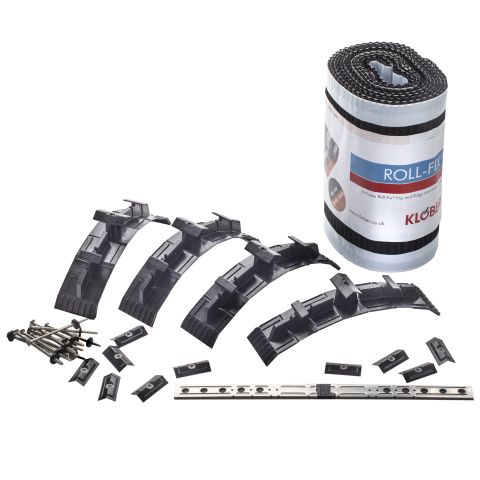 Klober Roll-Fix Concrete Vented Dry Ridge Kit - 295 x 5000mm - Anthracite