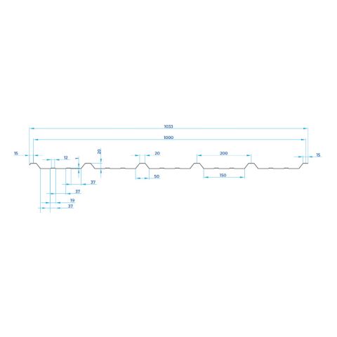 Steel Box Profile Internal Liner Panel (20/1000) - Bright White Polyester Paint Coated - 0.4mm / 0.7mm