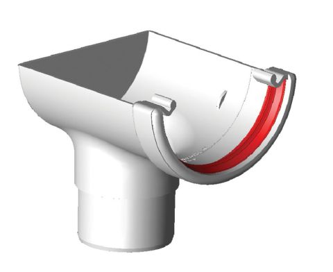Freeflow 112mm Half Round Gutter Stopend Outlet