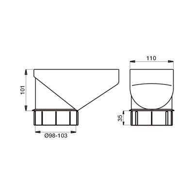 Lindab Guttering - Drain Trap (HD Polythene) RT