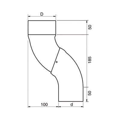 Lindab Steel Guttering - One-Piece Offset Bend - Magestic Galvanised
