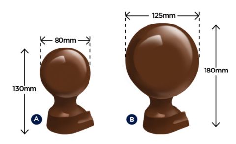 Storm Capex Slide In Aluminium Ball Finial - 80mm