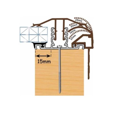 Poly X Rafter Supported Glazing Bar Edge Trim