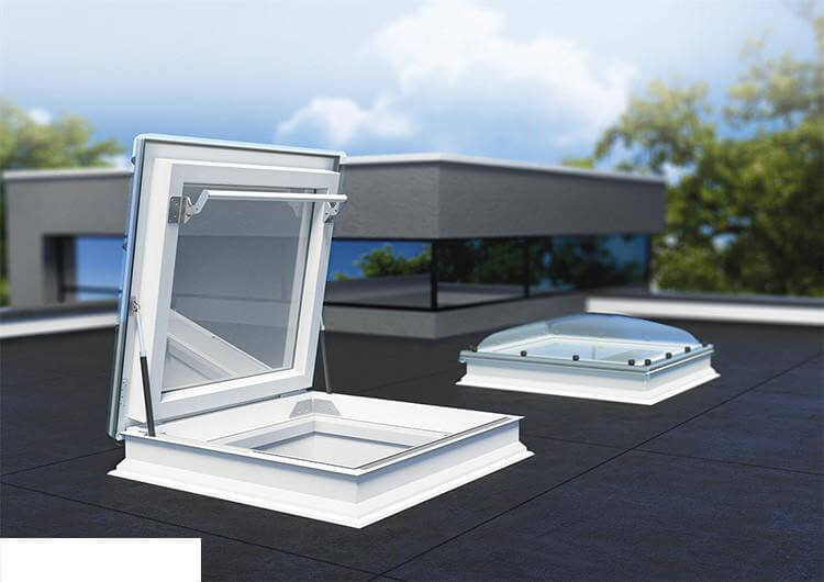 Fakro Flat Roof Window - Flat Access Roof Light with Polycarbonate Dome - Safety Double Glazing [DRC-C P2]