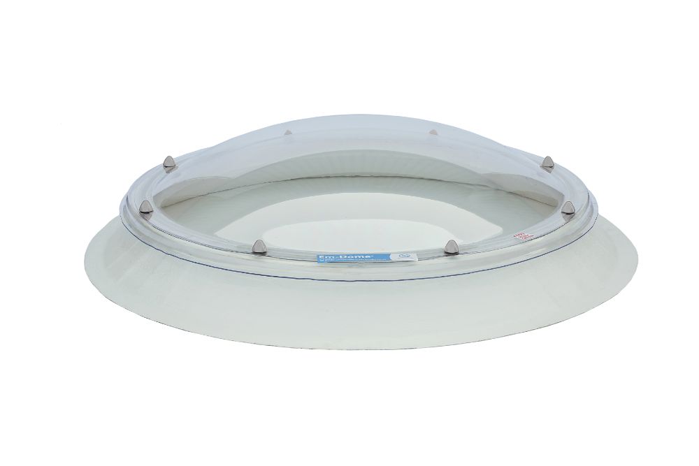 Em-Dome Polycarbonate Skylight with 150mm PVC Vertical Upstand - Circular