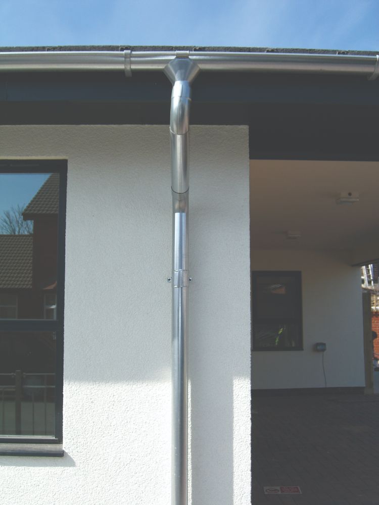 Lindab Steel Guttering - Intermediate Pipe - Magestic Galvanised