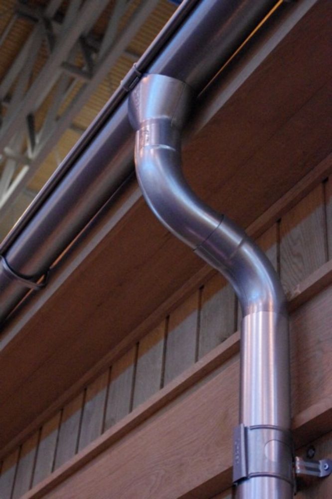 Lindab Steel Guttering - Downpipe Bend - Magestic Galvanised