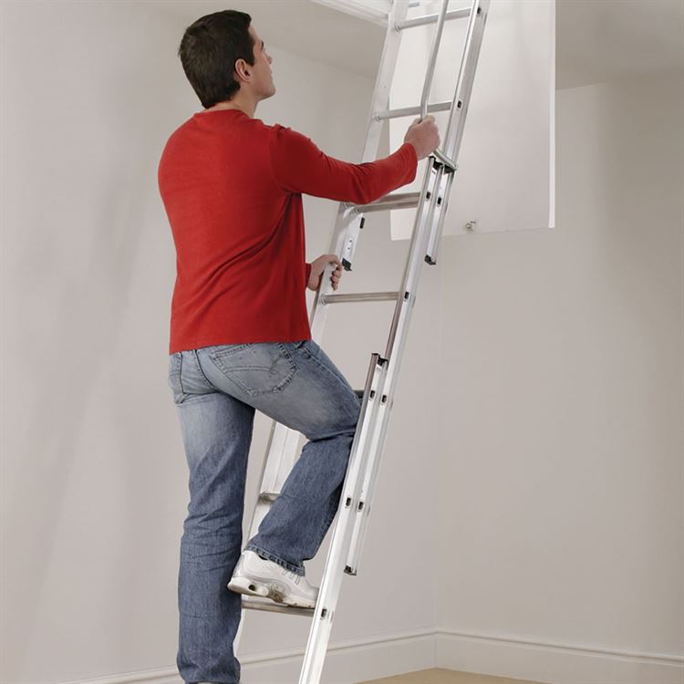 Manthorpe 3 Section Aluminium Loft Ladder - 3000mm