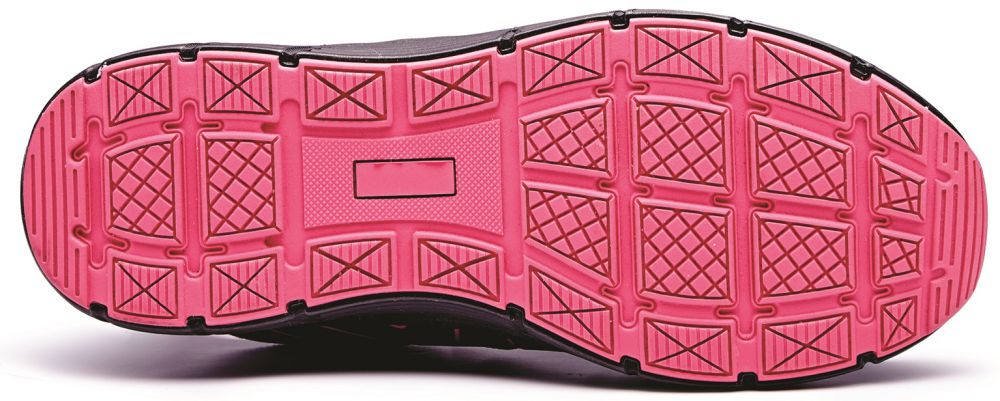 Rugged Terrain - Ladies Lightweight Safety Trainers (SB SRC) - Black/Pink Nylon