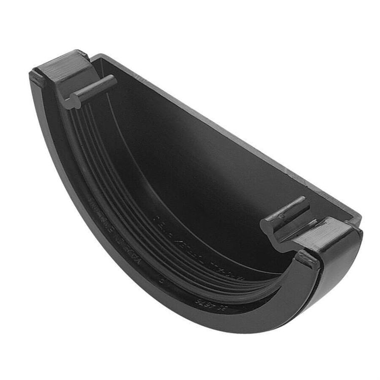 UPVC Half Round Guttering External Stop End 112mm x 51mm