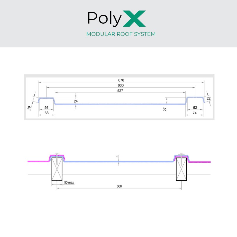 Poly X Modular Polycarbonate Roof Sheet - Clear