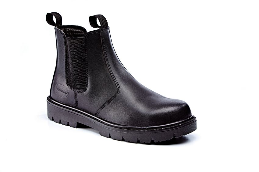 Rugged Terrain - Chelsea Safety Boots (SBP SRC) - Black Leather