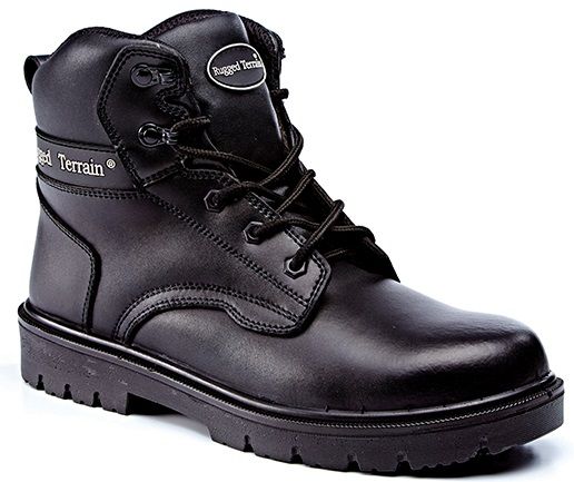 Rugged Terrain - Derby Safety Boots (S3 SRC) - Black Leather