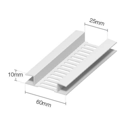 Soffit Board Ventilation Strip - 10mm - White (5m)