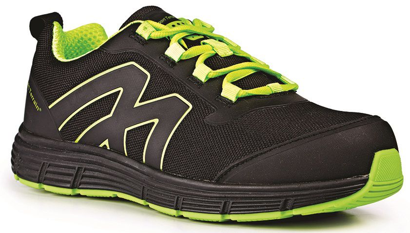 Rugged Terrain - Sport Lightweight Safety Trainers (SB SRC) - Black/Lime Nylon