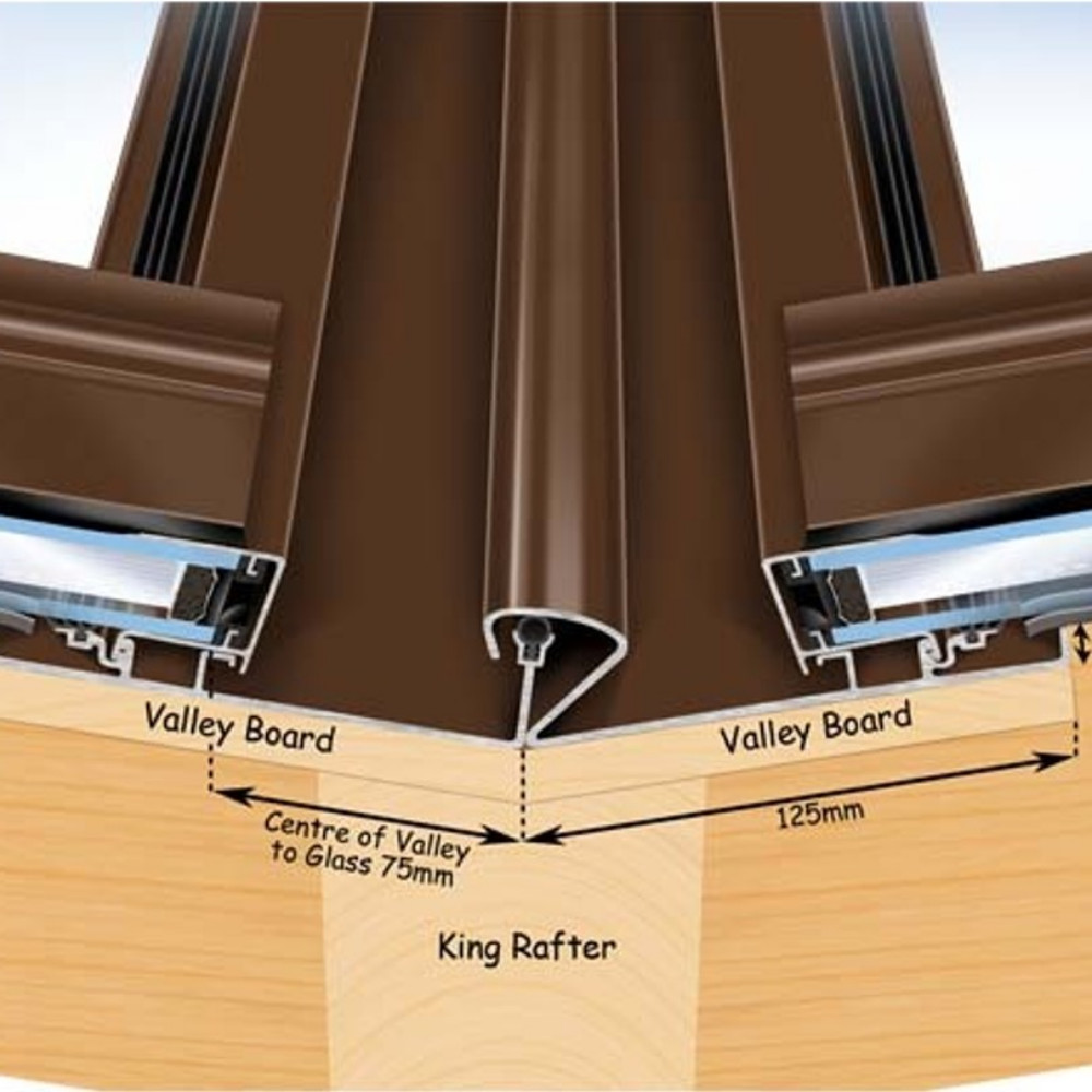 Storm Capex Aluminium Adjustable Glazed Roof Valley