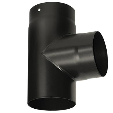 Vitreous Enamel Stove Pipe 90 Degree Tee Piece - 125mm to 150mm