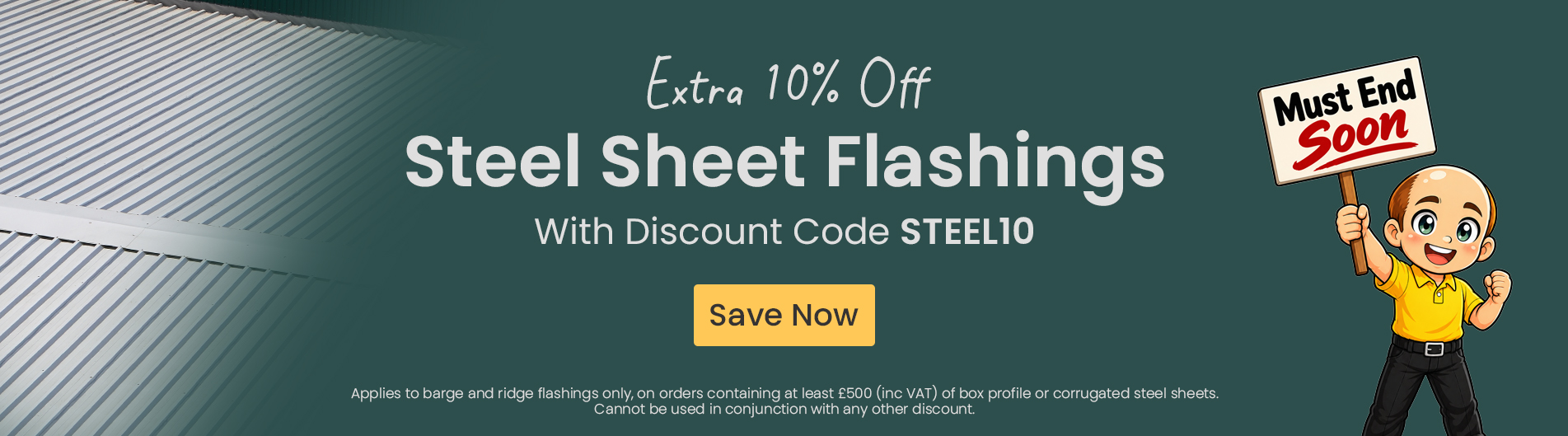 Extra 10% Off Steel Flashings