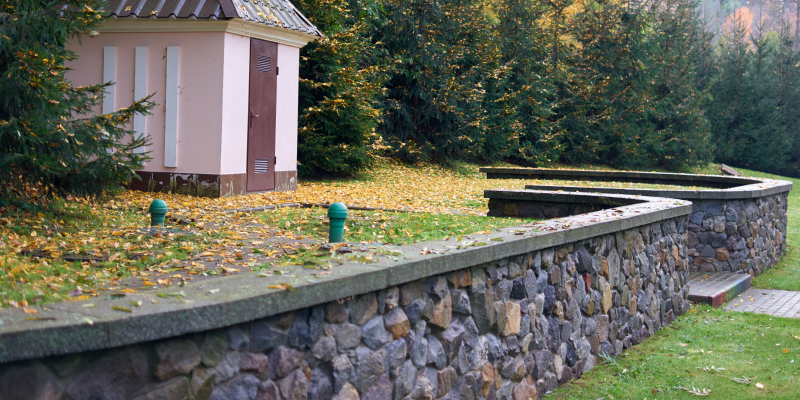 Coping stone on a garden boundary wall