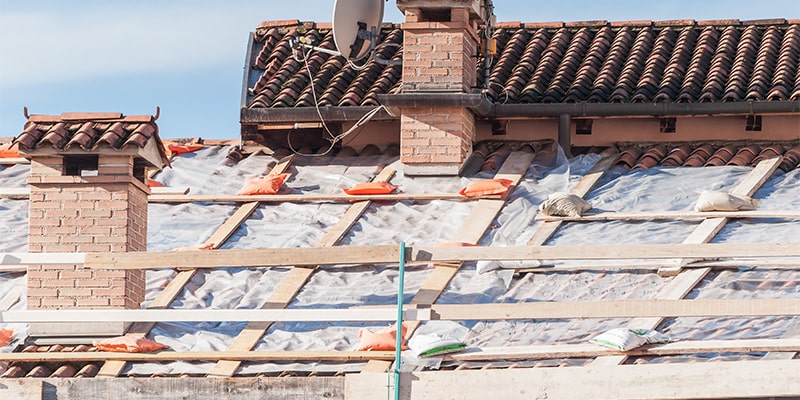 damaged roof in need of repair