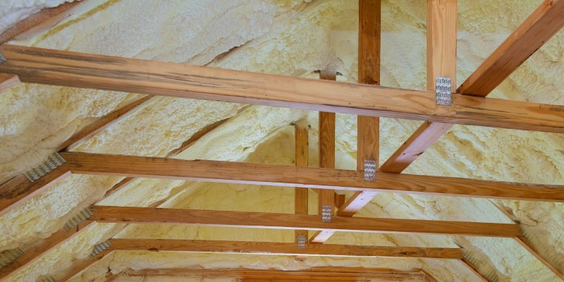 mineral wool loft insulation installed between rafters and joists