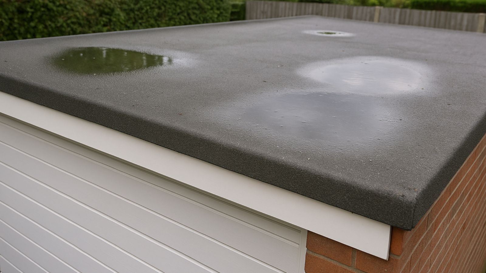 flat garage roof ponding water