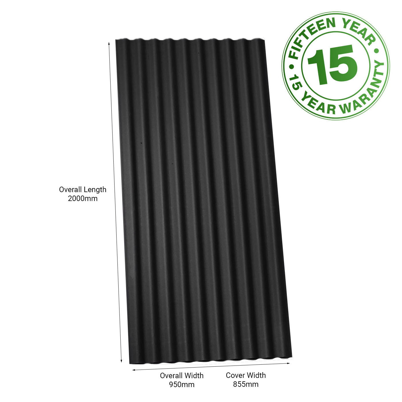 Green Onduline Corrugated Bitumen Roofing Sheets 950mm x 200mm x 3mm
