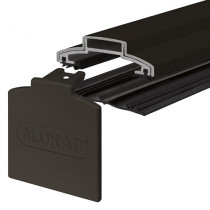 Alukap-XR - 60mm Aluminium Glazing Bar with End Cap - Brown