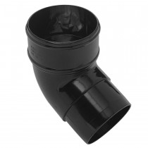 Plastic Guttering Half Round - 112˚ Down Pipe Bend - 65mm - Black