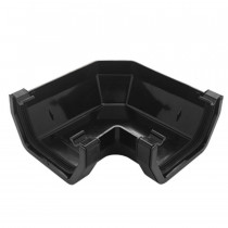 Plastic Guttering Squareline - 90˚ Angle - 114mm x 95mm - Black