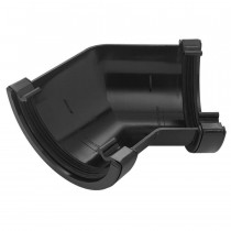 Plastic Guttering Half Round - 135˚ Angle - 114mm x 51mm - Black