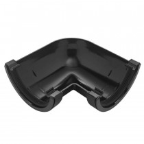 Plastic Guttering Half Round - 90˚ Angle - 114mm x 51mm - Black