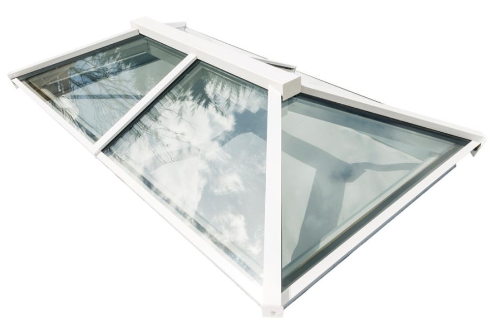 Em-Glaze modular ridgelight to suit builders upstand - 1100mm x 1100mm - Fixed - Square - White